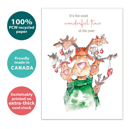 Wonderful Reindeer Holiday Card