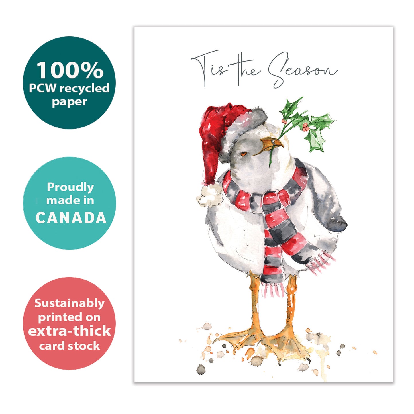 Festive Seagull Holiday Card