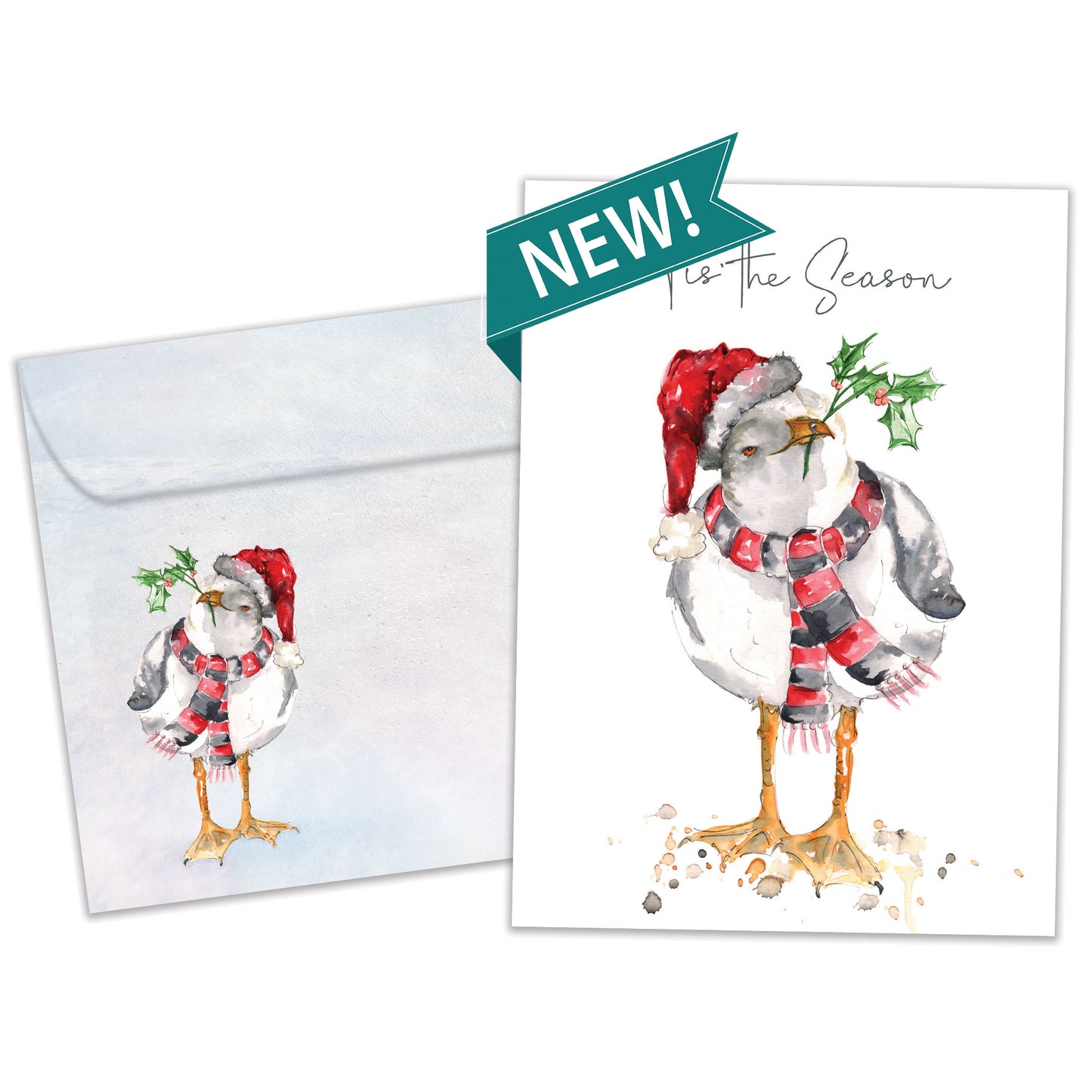 Festive Seagull Holiday Card