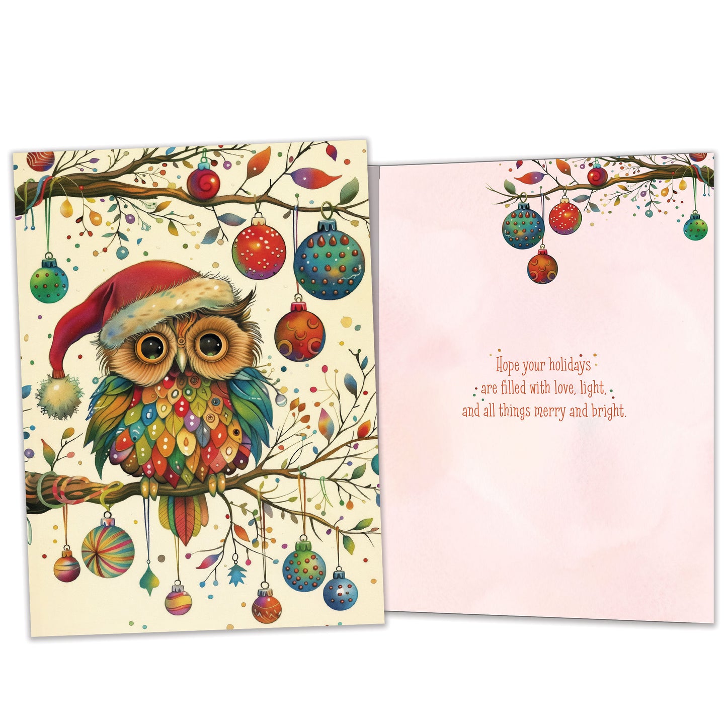 Owl Ornaments Holiday Card