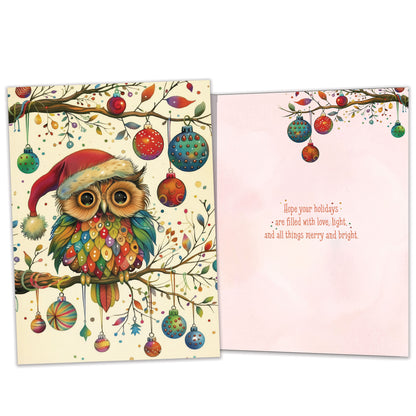 Owl Ornaments Holiday Card
