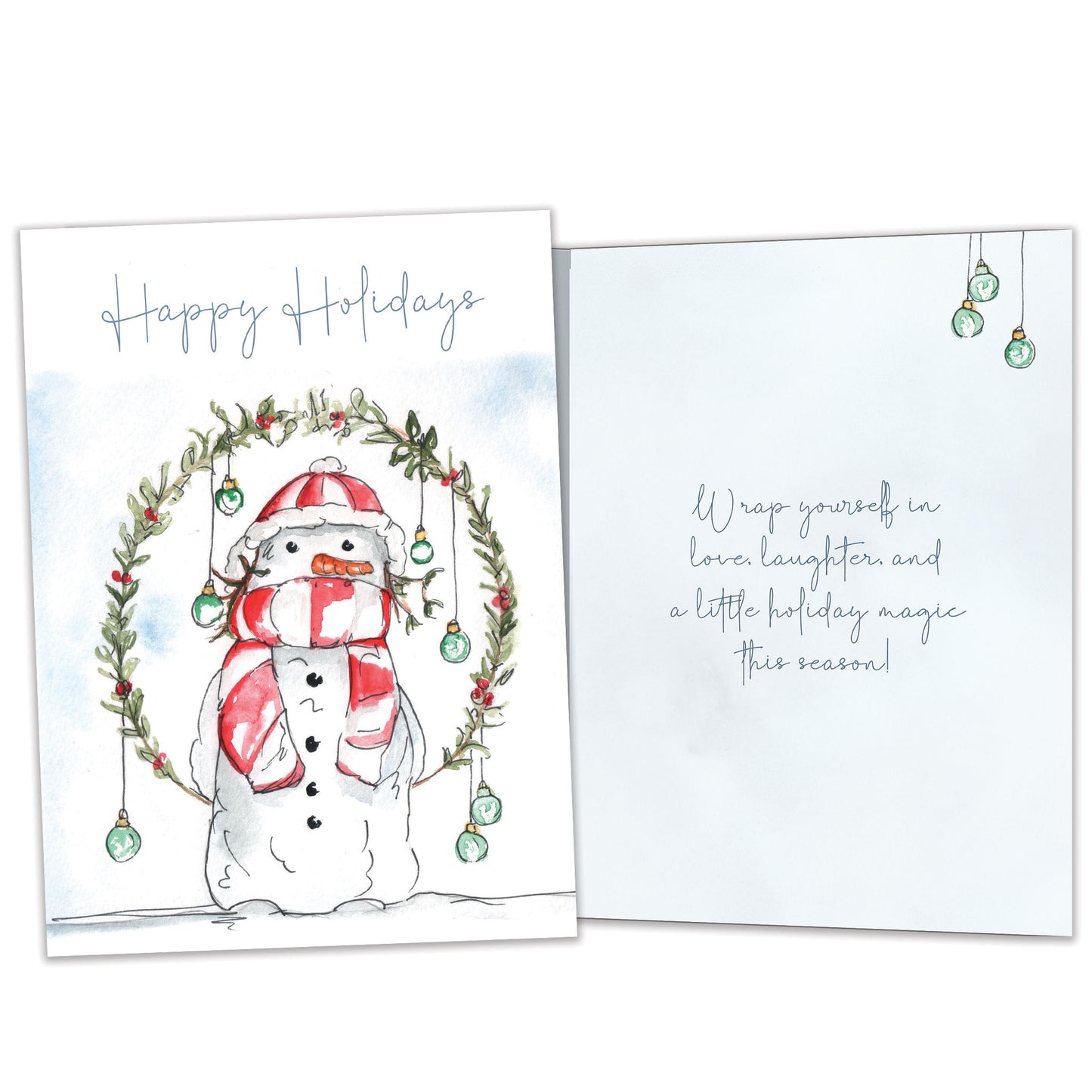 Wrapped Snowman Holiday Card