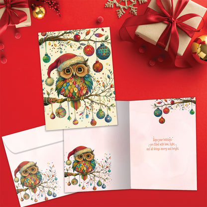 Owl Ornaments Holiday Card