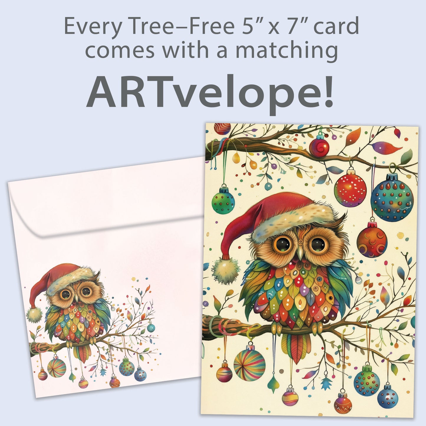 Owl Ornaments Holiday Card