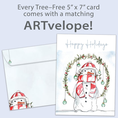 Wrapped Snowman Holiday Card