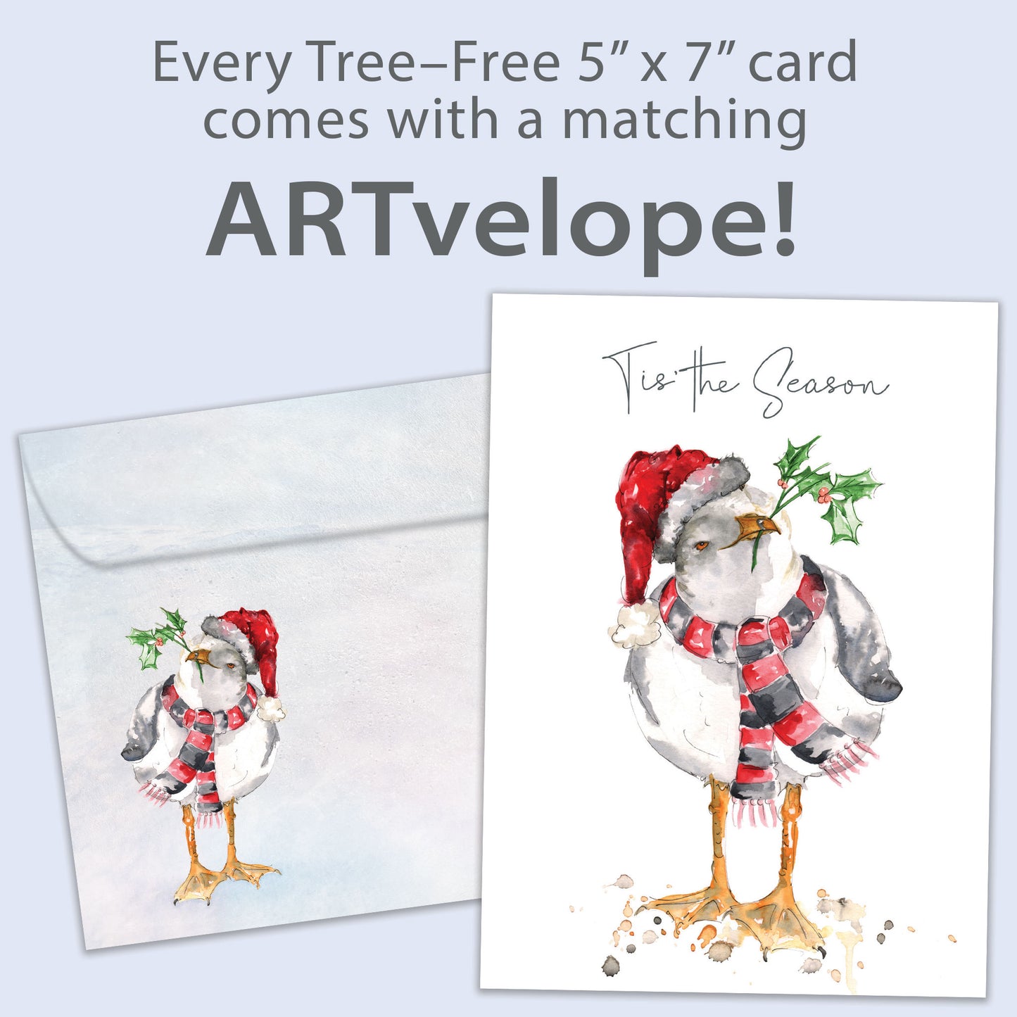 Festive Seagull Holiday Card