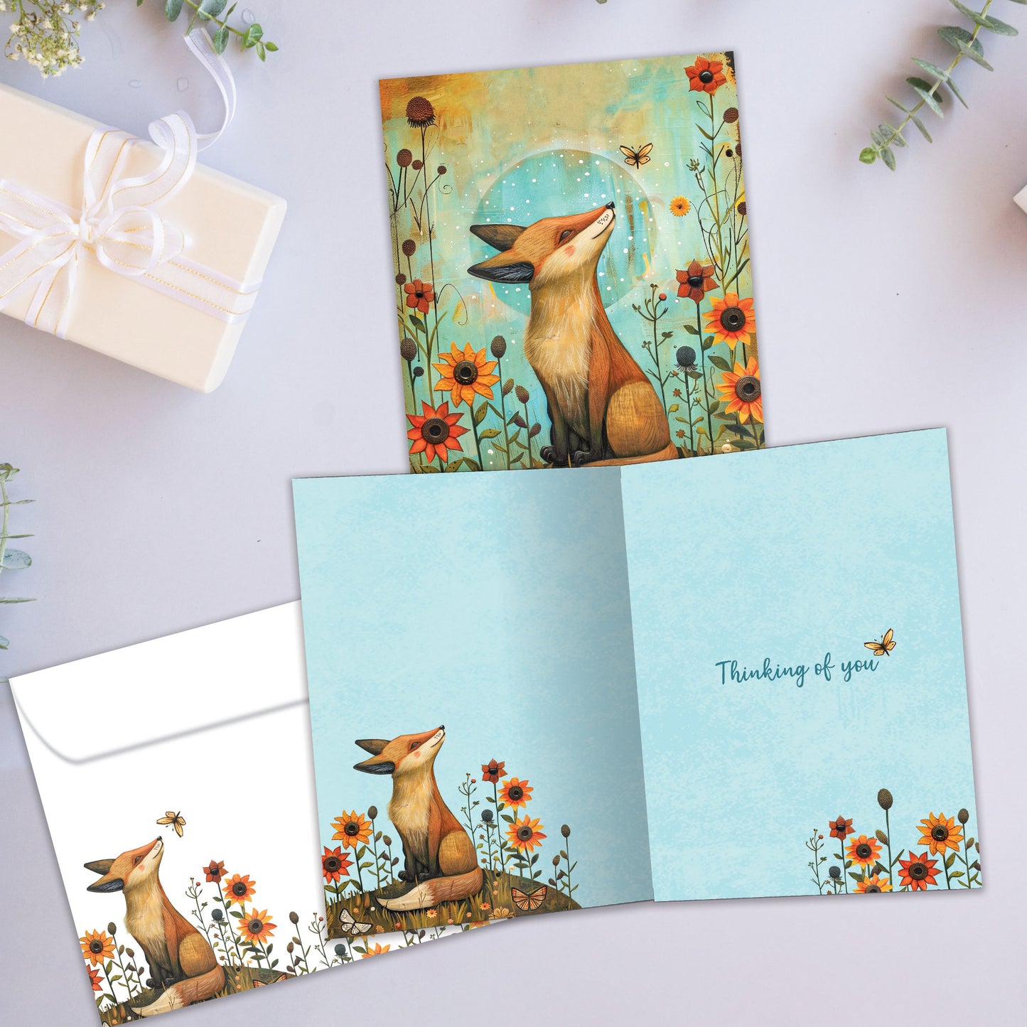 Thoughtful Fox Just Because Card
