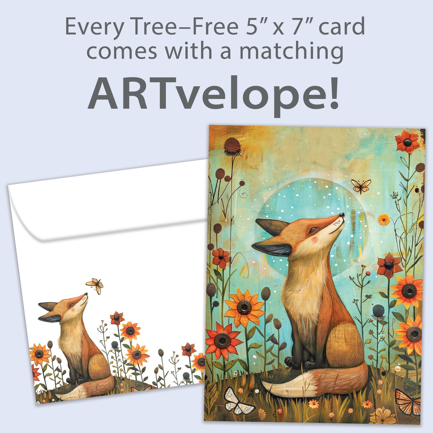 Thoughtful Fox Just Because Card