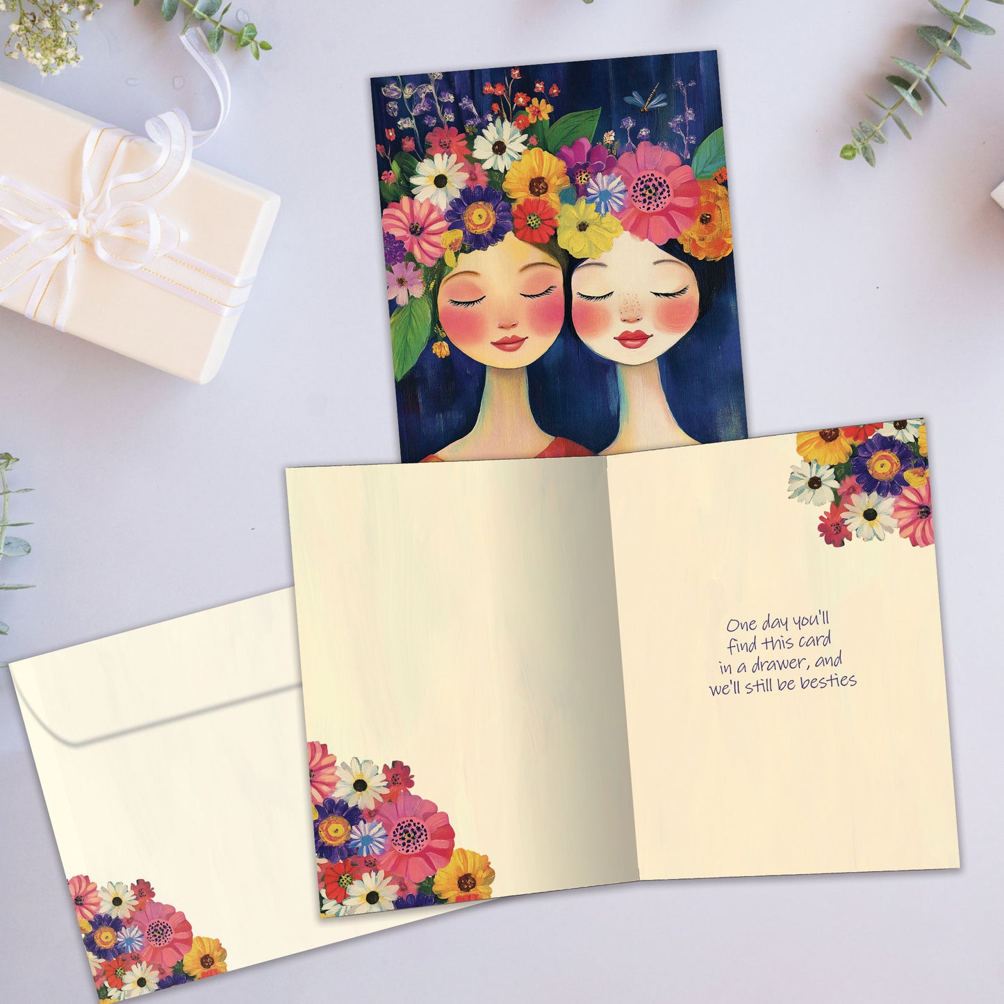 Still Besties Just Because Card