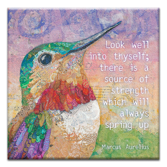 Look Well Into Thyself Thumb-Tack Canvas Card