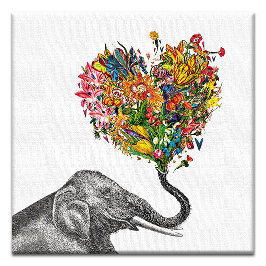 Love Elephant Thumb-Tack Canvas Card