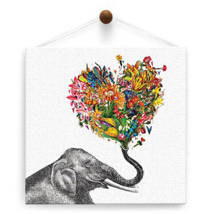 Love Elephant Thumb-Tack Canvas Card