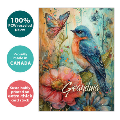 Bird Flower Grandma Mother's Day Card