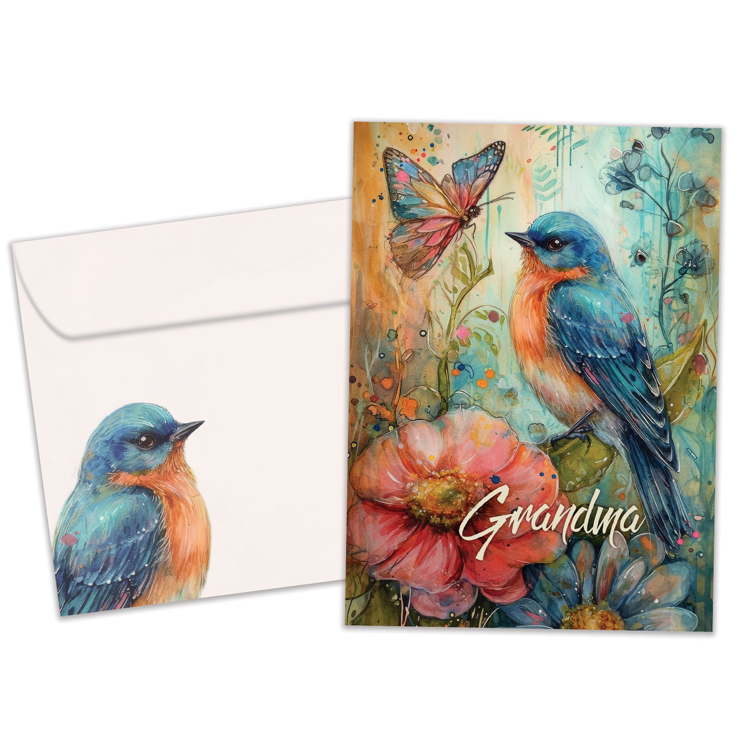 Bird Flower Grandma Mother's Day Card