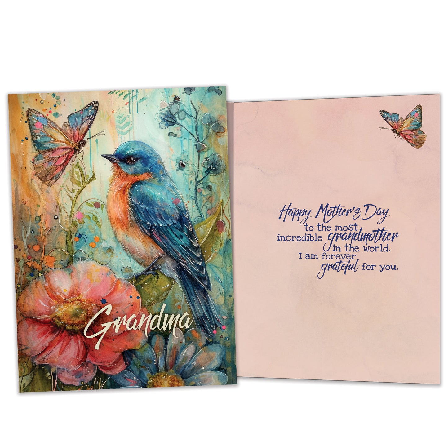 Bird Flower Grandma Mother's Day Card
