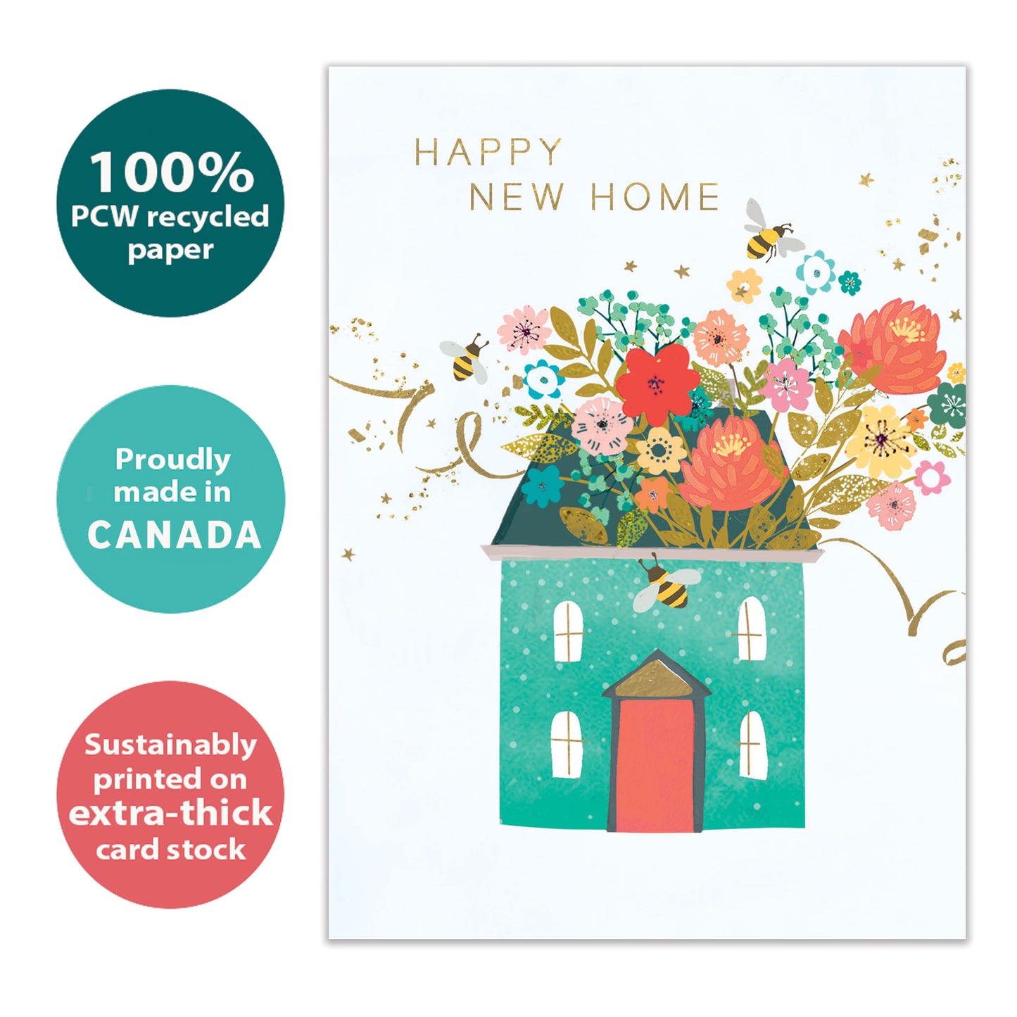 Floral House New Home Card