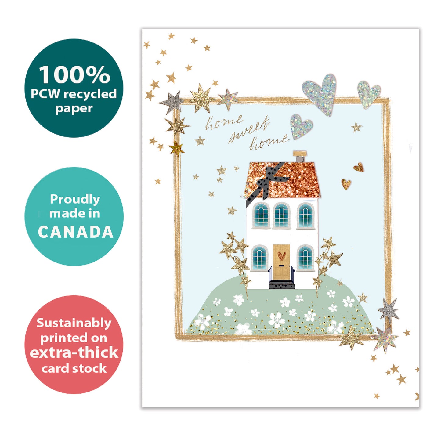 Sparkly House New Home Card