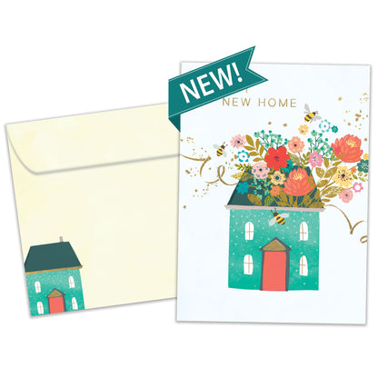 Floral House New Home Card