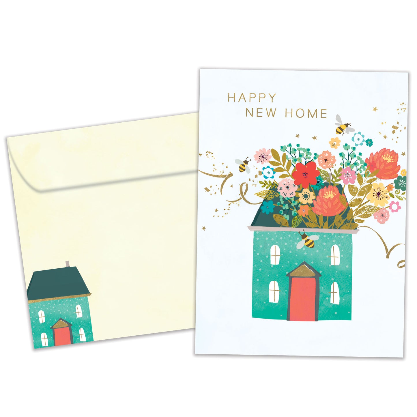 Floral House New Home Card