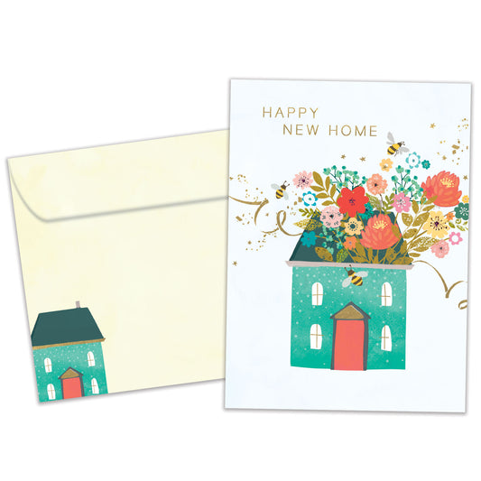 Floral House New Home Card