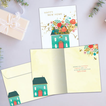 Floral House New Home Card