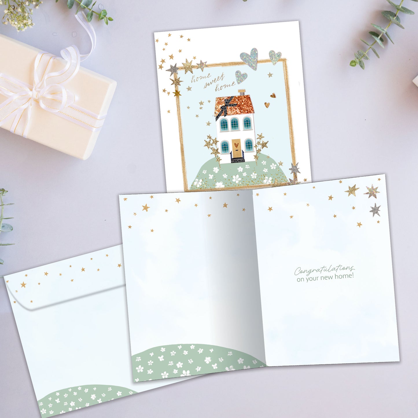 Sparkly House New Home Card