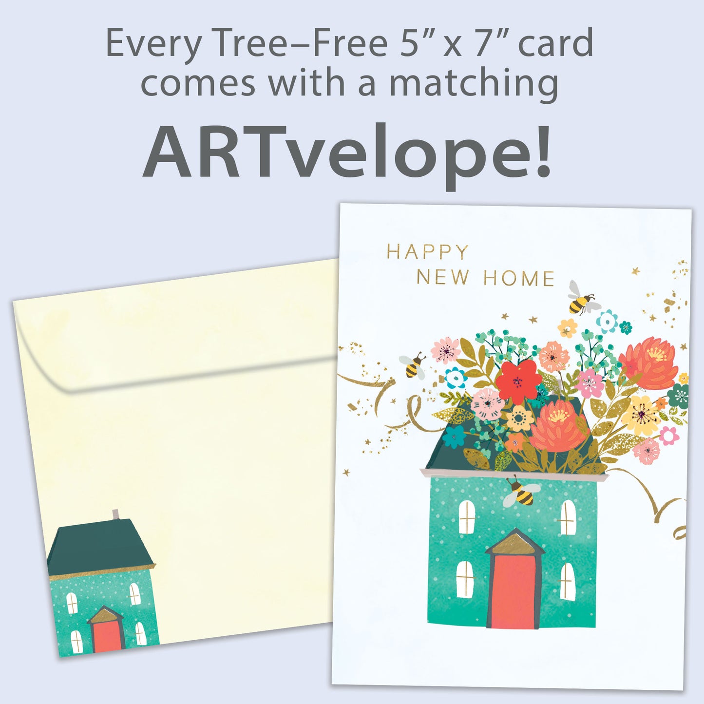 Floral House New Home Card