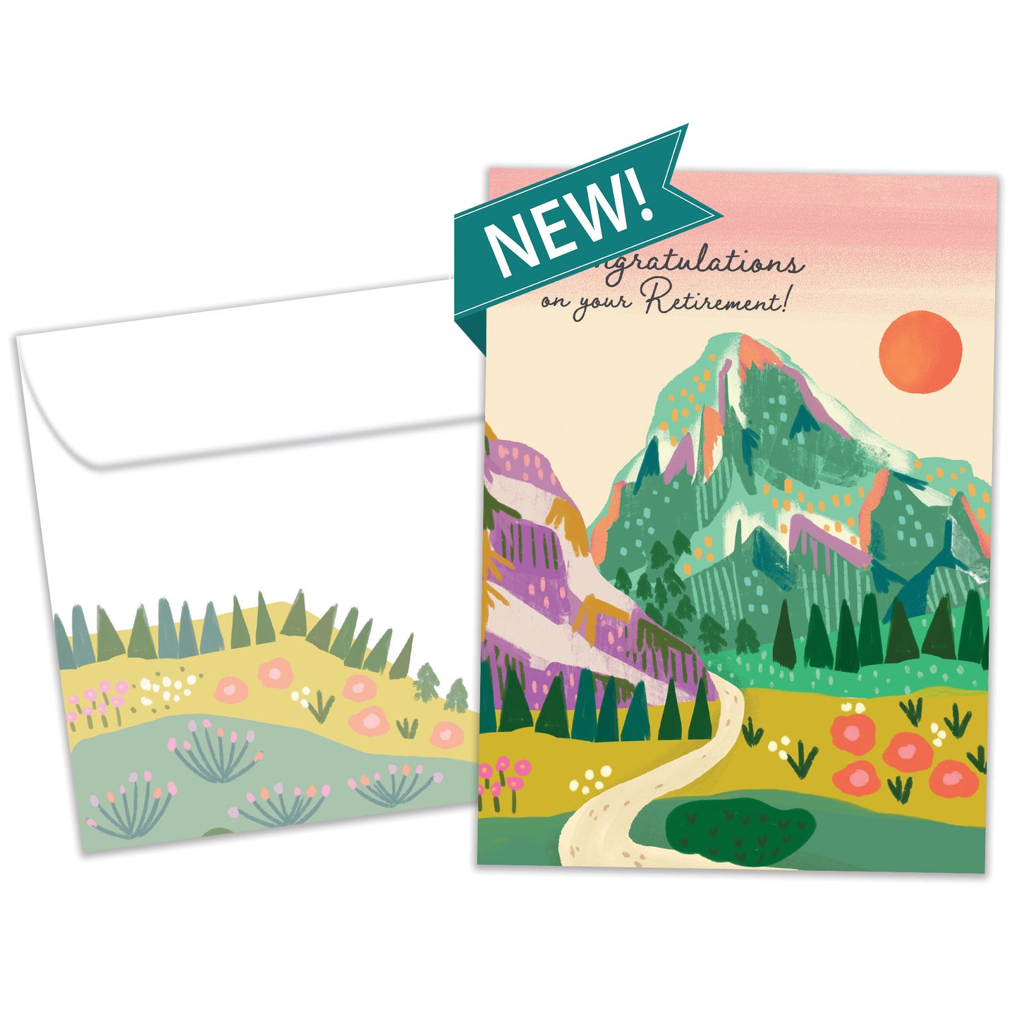 Mountain Path Trees Retirement Card