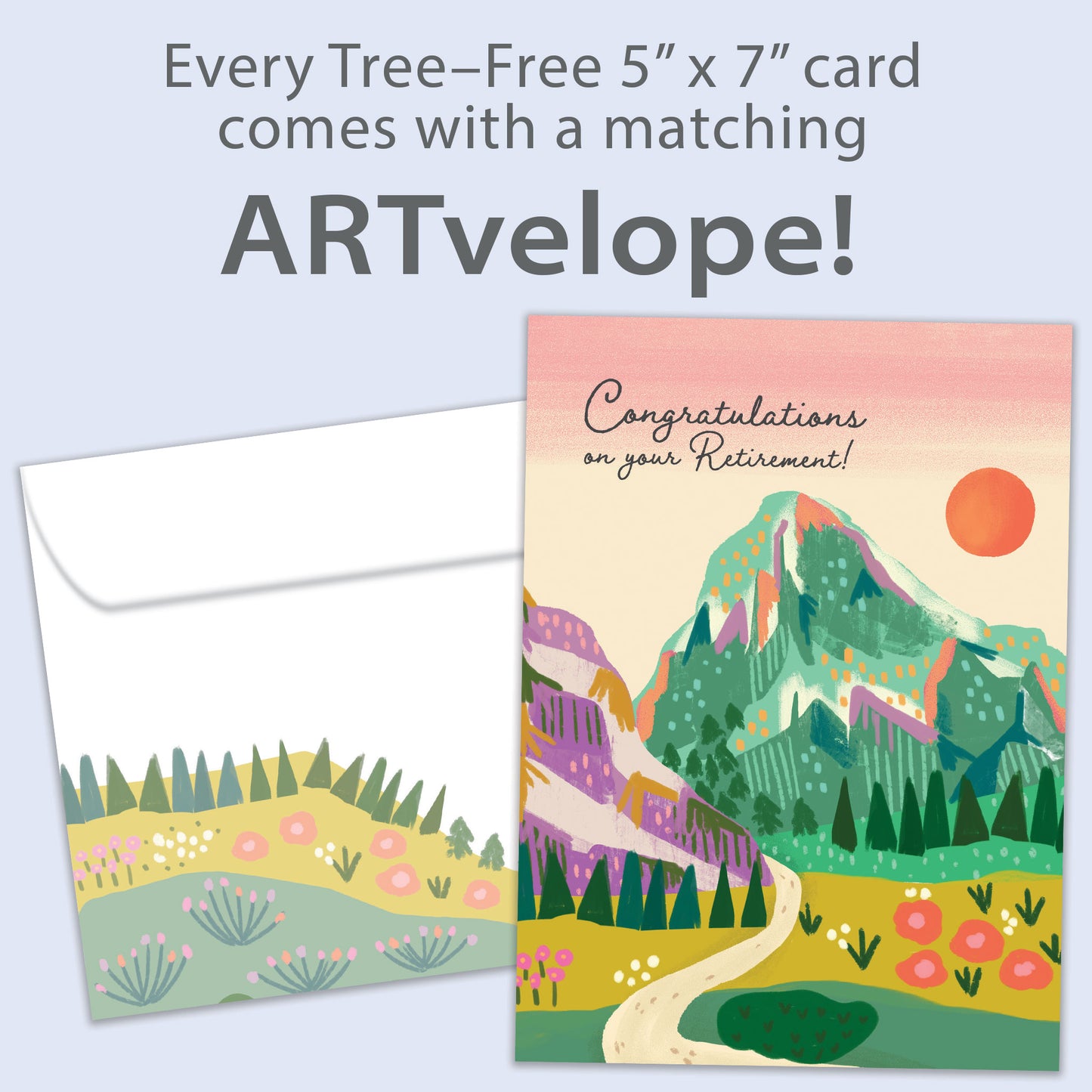 Mountain Path Trees Retirement Card