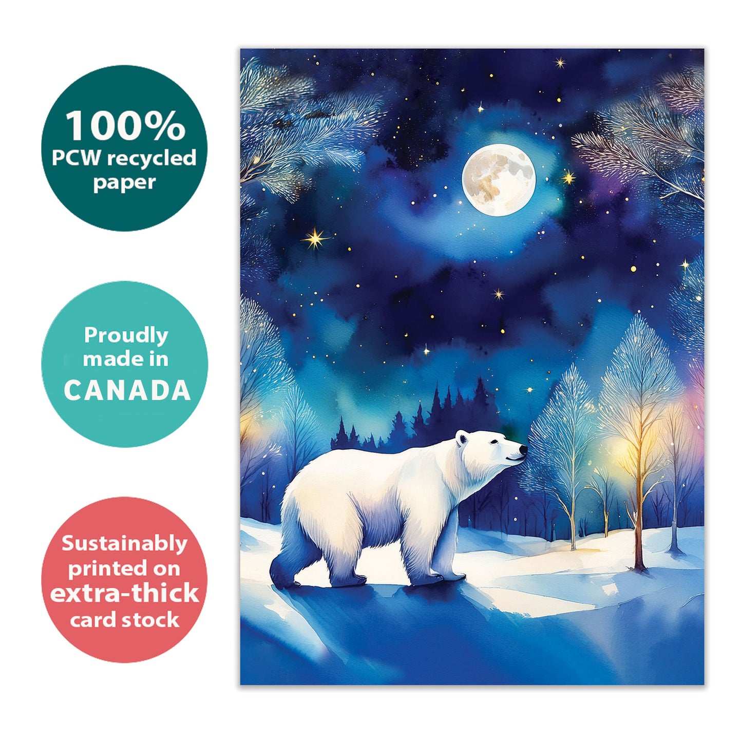Polar Bear Peace Solstice Card
