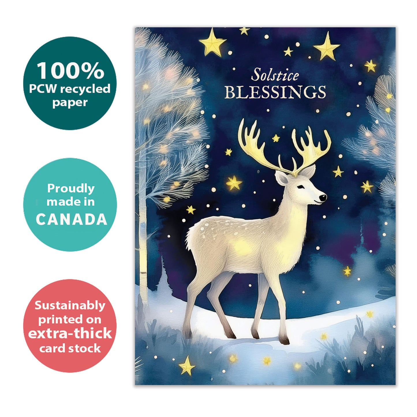 Deer Blessings Solstice Card