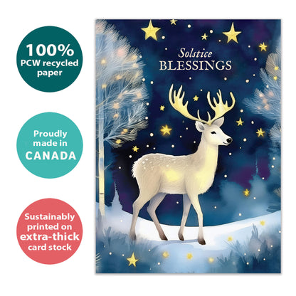 Deer Blessings Solstice Card