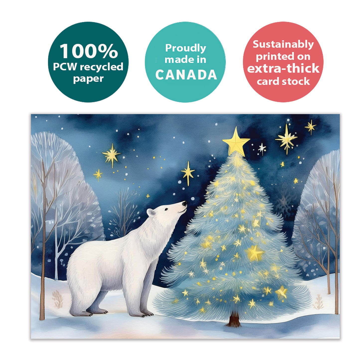 Polar Bear Light Solstice Card