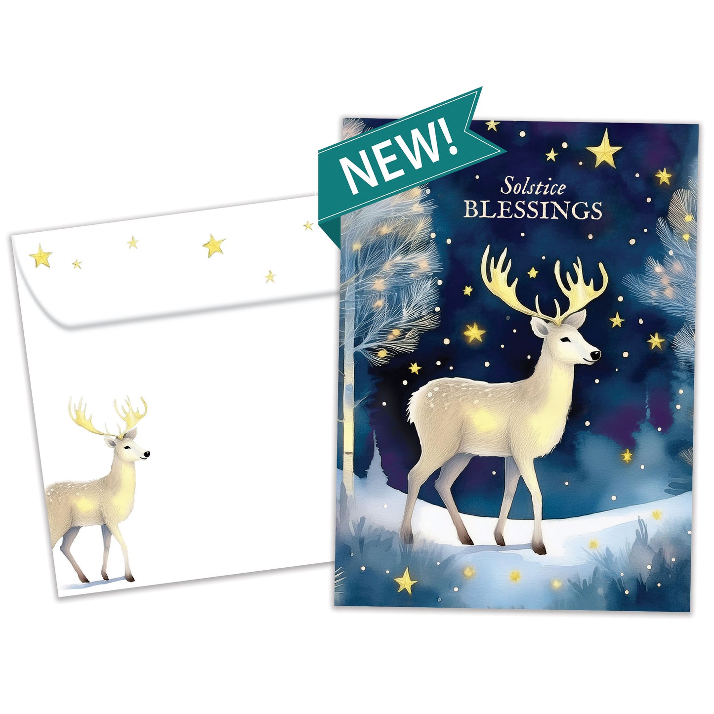 Deer Blessings Solstice Card