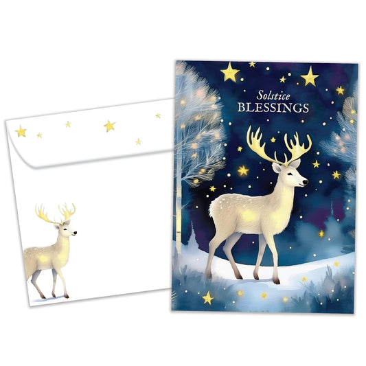 Deer Blessings Solstice Card