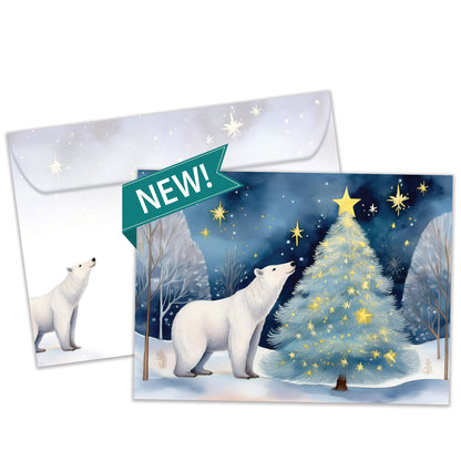 Polar Bear Light Solstice Card