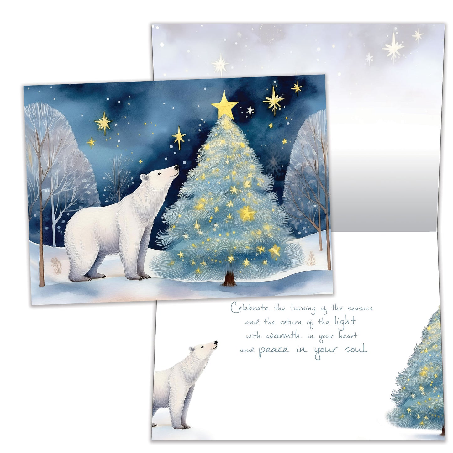 Polar Bear Light Solstice Card