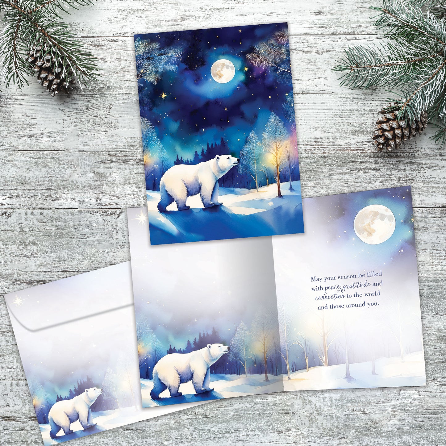 Polar Bear Peace Solstice Card