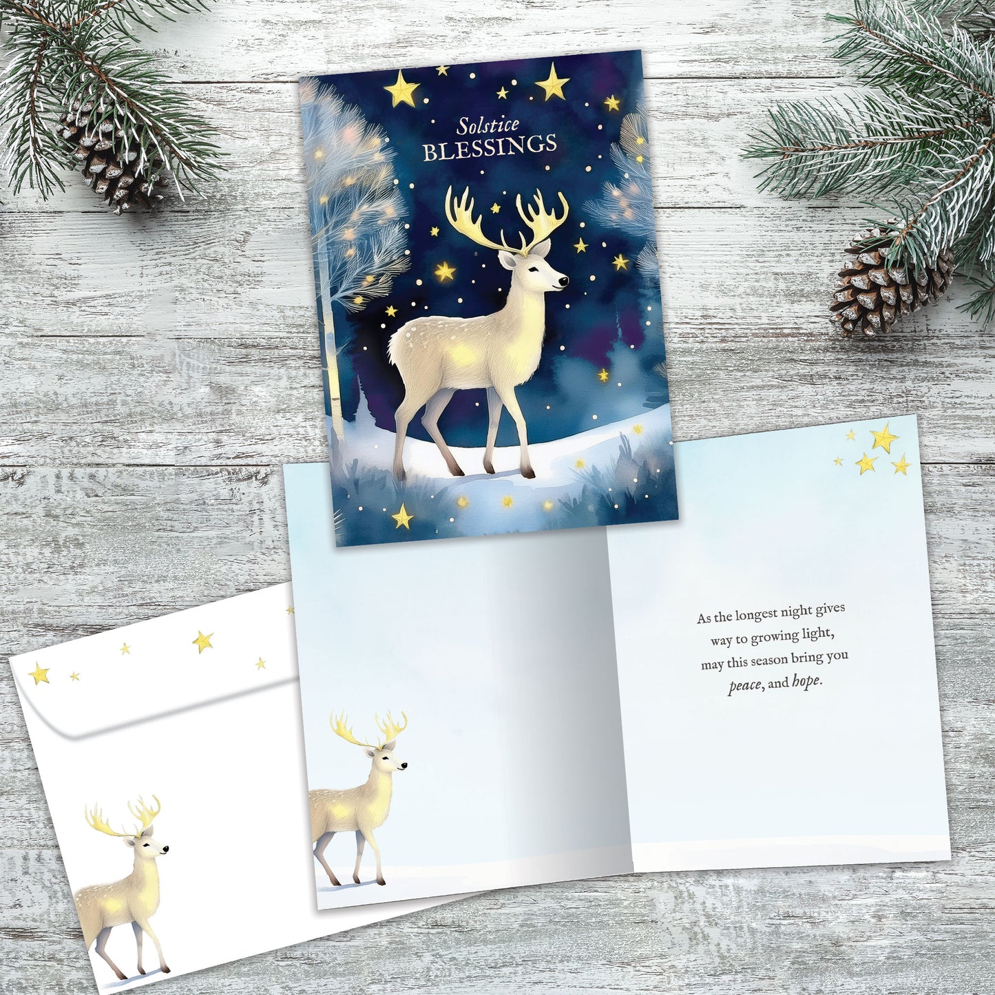 Deer Blessings Solstice Card