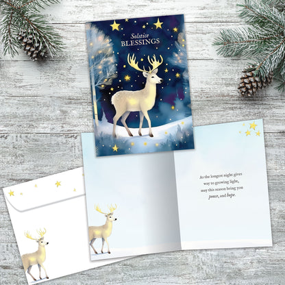 Deer Blessings Solstice Card