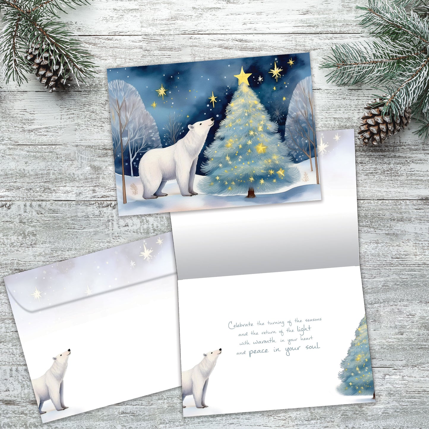 Polar Bear Light Solstice Card