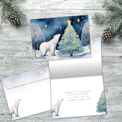 Polar Bear Light Solstice Card