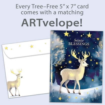 Deer Blessings Solstice Card
