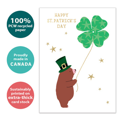 Shamrock Bear St. Patrick's Day Card