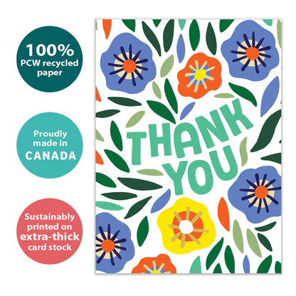 Modern Florals Thank You Card