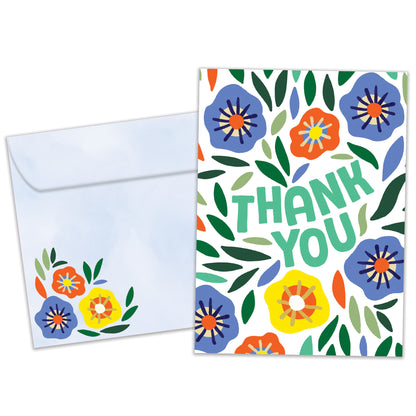 Modern Florals Thank You Card