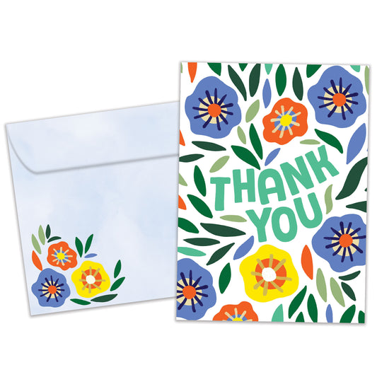 Modern Florals Thank You Card