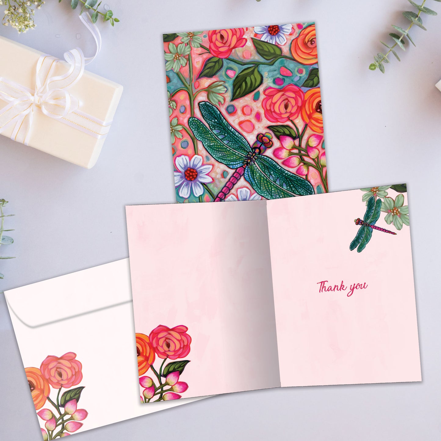 Bright Dragonfly Thank You Card