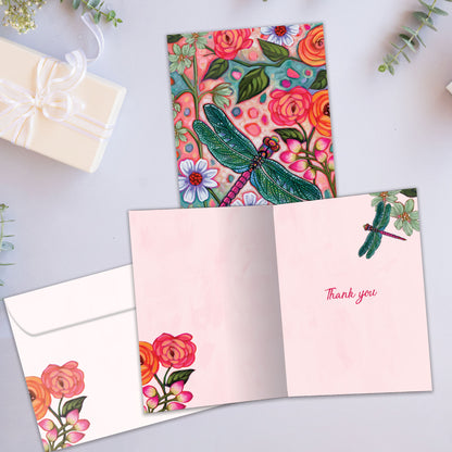 Bright Dragonfly Thank You Card