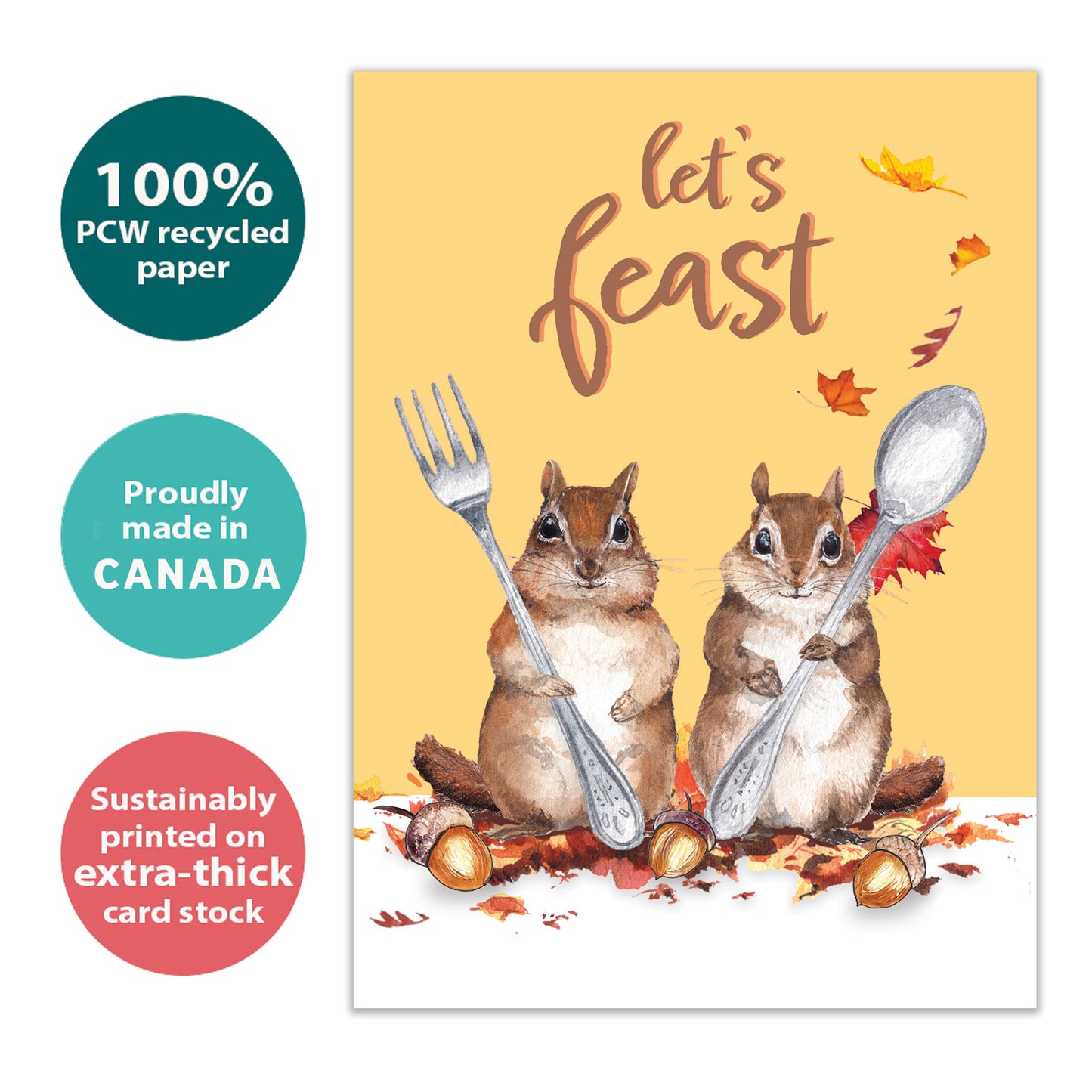 Hungry Chipmunks Thanksgiving Card